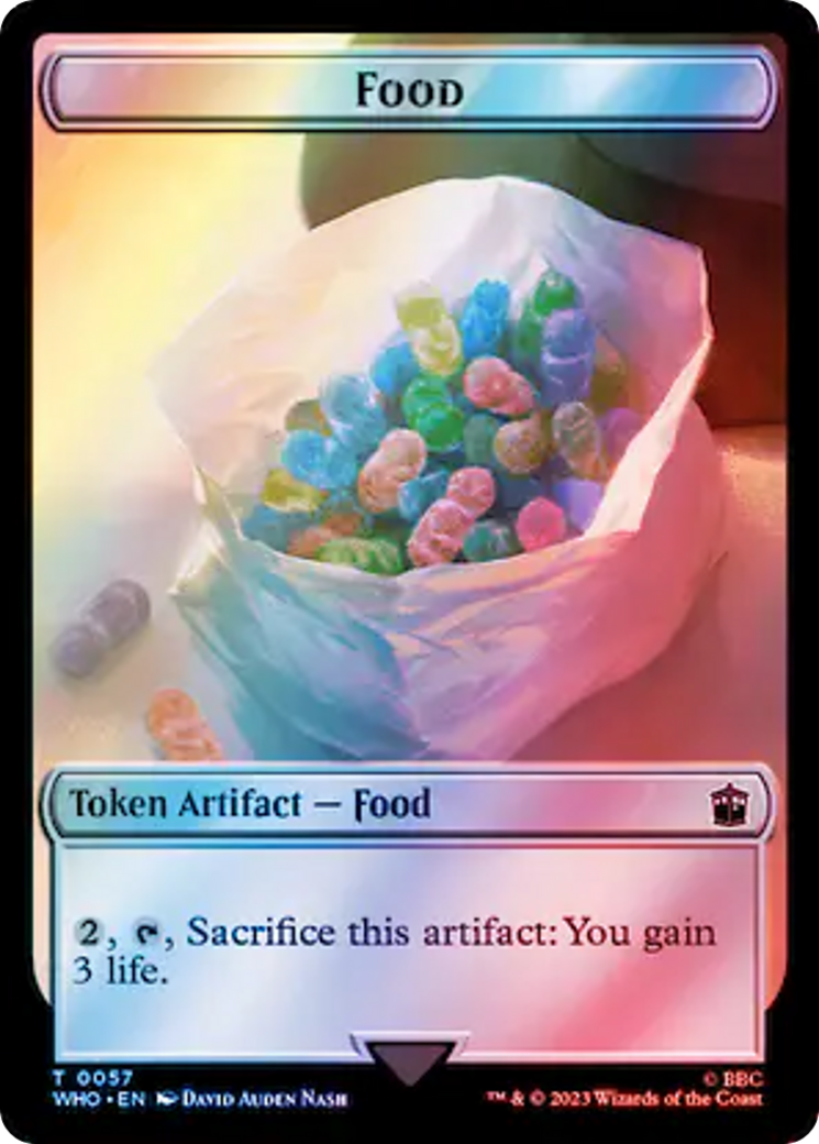 Alien Angel // Food (0057) Double-Sided Token (Surge Foil) [Doctor Who Tokens] | Good Games Cannington