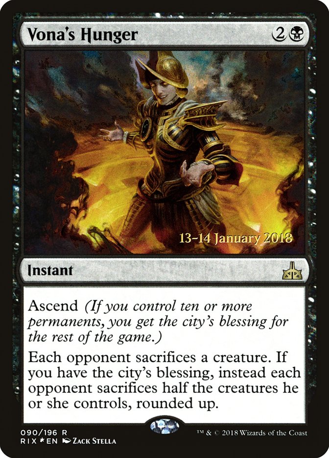 Vona's Hunger [Rivals of Ixalan Prerelease Promos] | Good Games Cannington