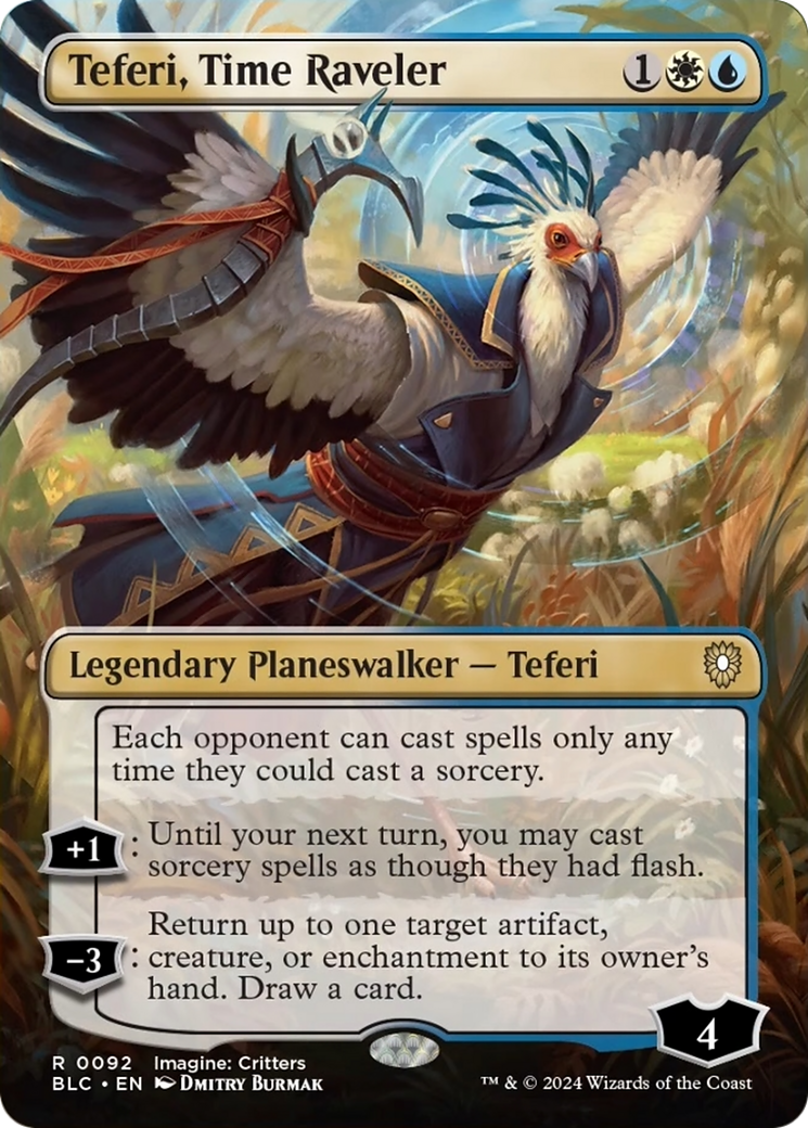 Teferi, Time Raveler (Borderless) [Bloomburrow Commander] | Good Games Cannington