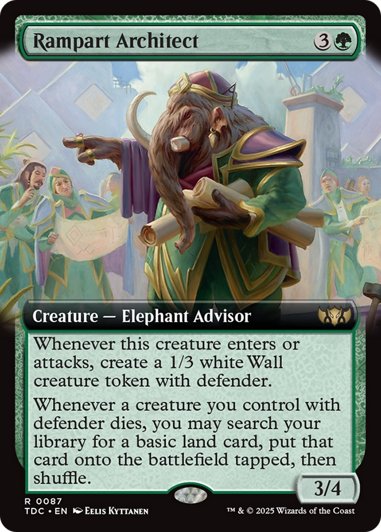 Rampart Architect (Extended Art) [Tarkir: Dragonstorm Commander] | Good Games Cannington