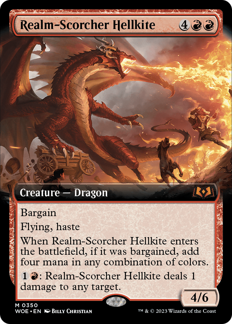 Realm-Scorcher Hellkite (Extended Art) [Wilds of Eldraine] | Good Games Cannington