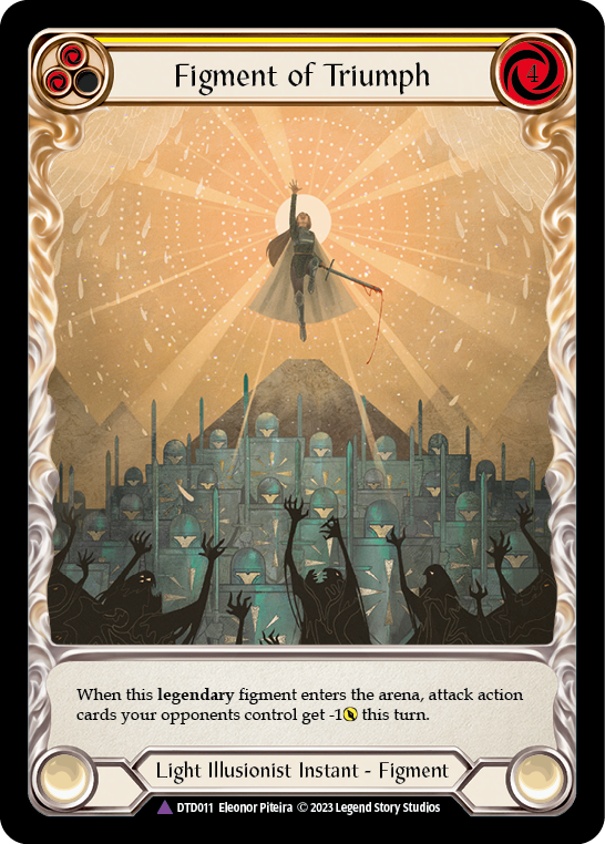 Figment of Triumph // Victoria, Archangel of Triumph (Marvel) [DTD011] (Dusk Till Dawn)  Cold Foil | Good Games Cannington