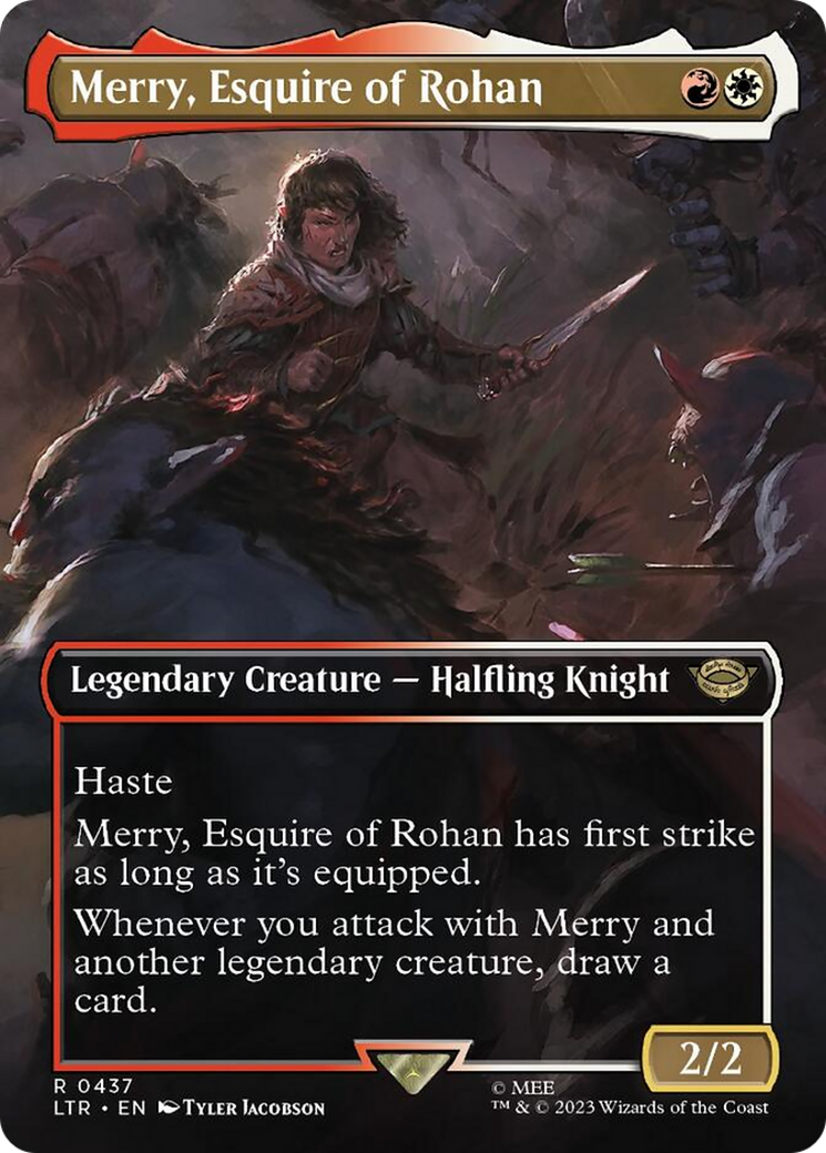 Merry, Esquire of Rohan (Borderless Alternate Art) [The Lord of the Rings: Tales of Middle-Earth] | Good Games Cannington