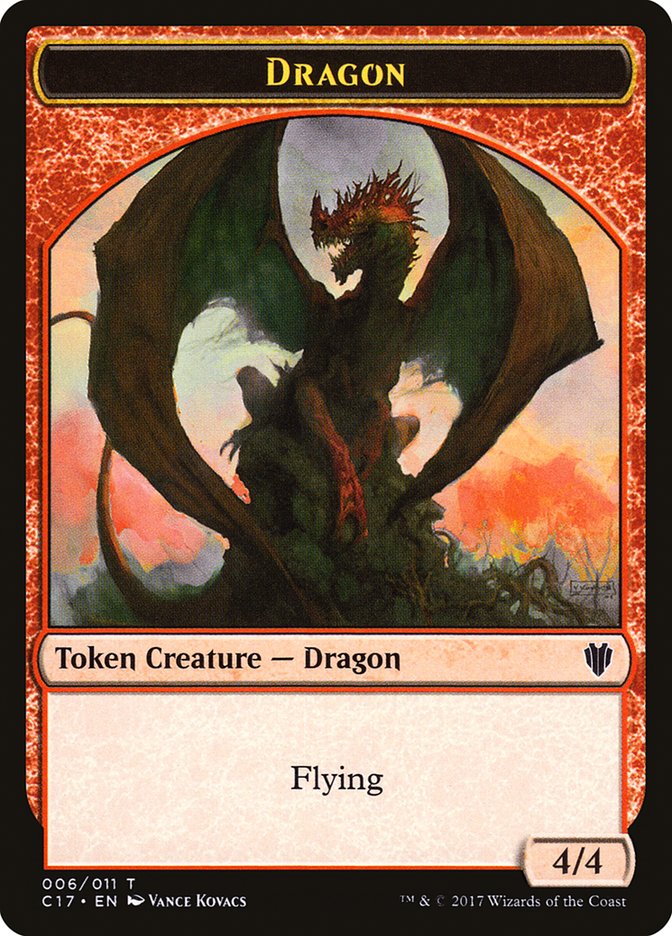 Cat Dragon // Dragon (006) Double-Sided Token [Commander 2017 Tokens] | Good Games Cannington