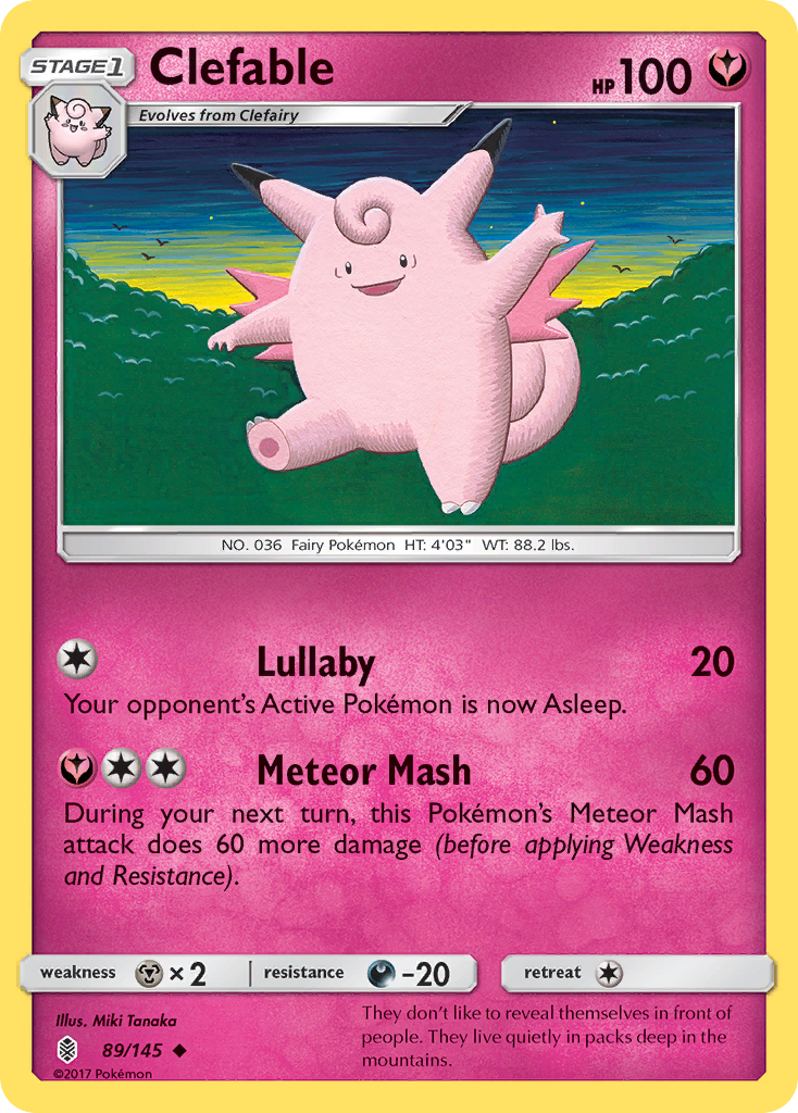 Clefable (89/145) [Sun & Moon: Guardians Rising] | Good Games Cannington