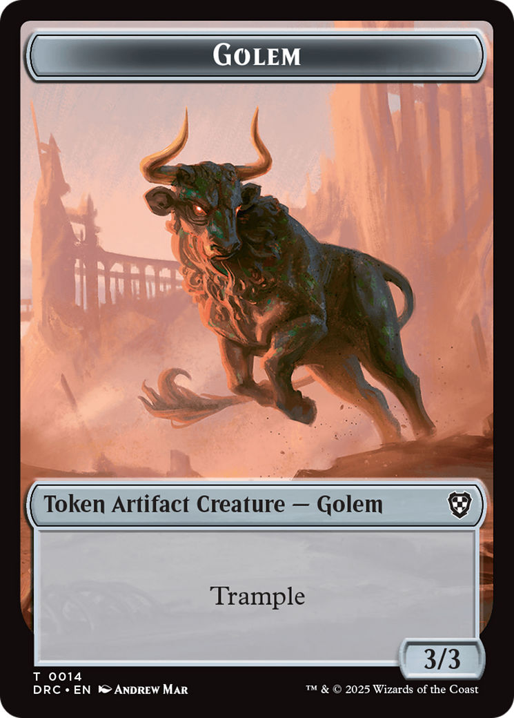 Golem (0014) // Golem (0015) Double-Sided Token [Aetherdrift Tokens] | Good Games Cannington