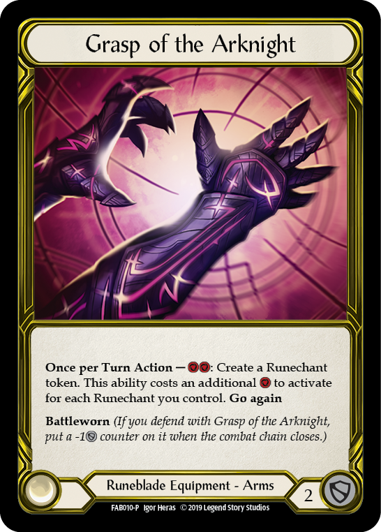 Grasp of the Arknight [FAB010-P] (Promo)  1st Edition Cold Foil - Golden | Good Games Cannington