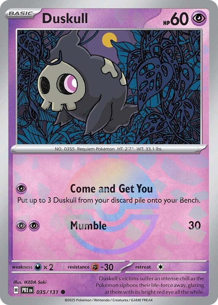 Duskull (035/131) (Poke Ball Pattern) [Scarlet & Violet: Prismatic Evolutions] | Good Games Cannington