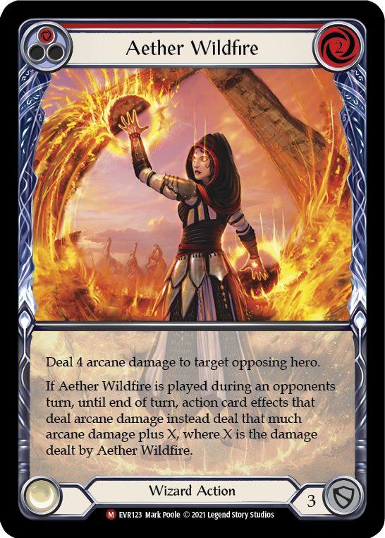 Aether Wildfire [EVR123] (Everfest)  1st Edition Extended Art Rainbow Foil | Good Games Cannington