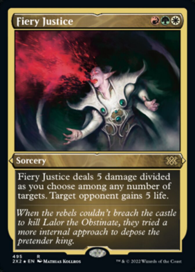 Fiery Justice (Foil Etched) [Double Masters 2022] | Good Games Cannington