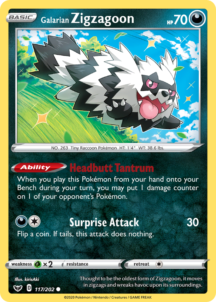 Galarian Zigzagoon (117/202) [Sword & Shield: Base Set] | Good Games Cannington