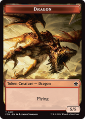 Cat Beast // Dragon (0017) Double-Sided Token [Foundations Tokens] | Good Games Cannington