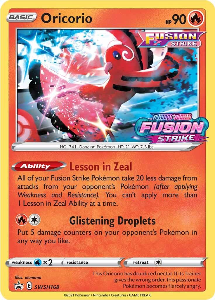 Oricorio (SWSH168) (Prerelease Promo) [Sword & Shield: Black Star Promos] | Good Games Cannington
