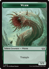 Wurm (0019) // Insect (0010) Double-Sided Token [Duskmourn: House of Horror Commander Tokens] | Good Games Cannington