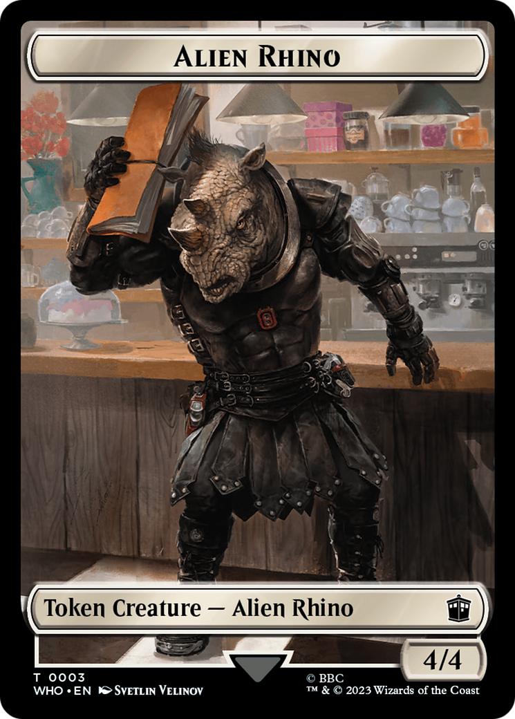 Alien Rhino // Mutant Double-Sided Token [Doctor Who Tokens] | Good Games Cannington