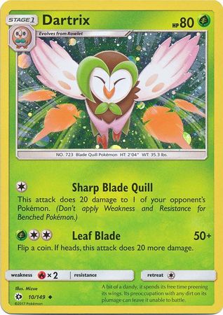 Dartrix (10/149) (Cosmos Holo) [Sun & Moon: Base Set] | Good Games Cannington