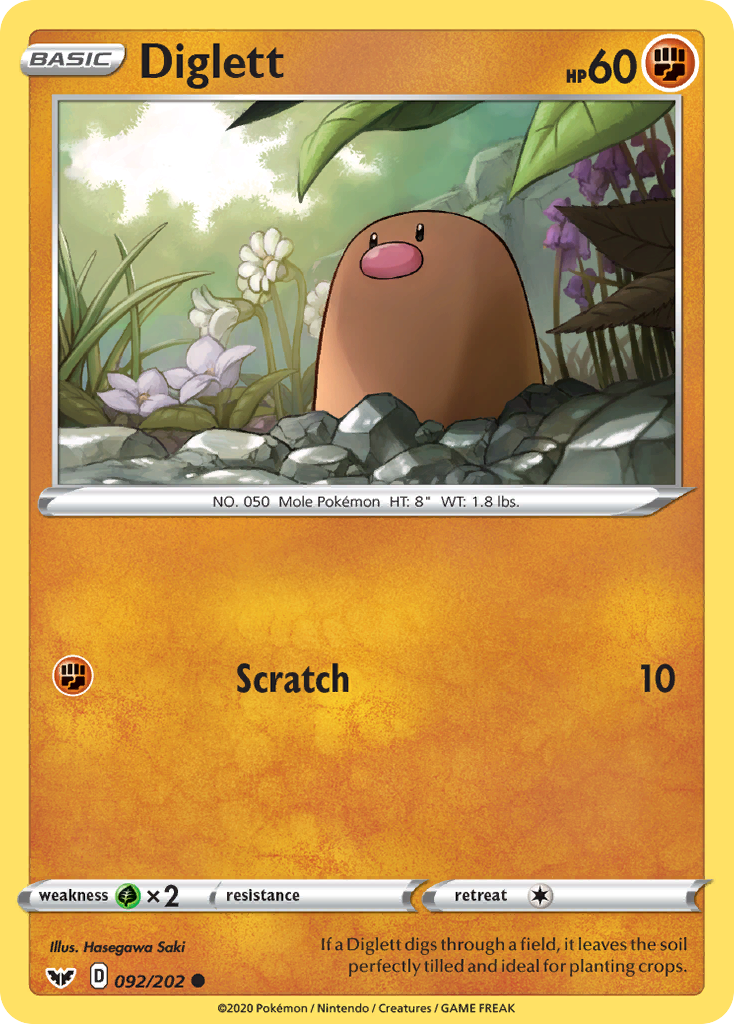 Diglett (092/202) [Sword & Shield: Base Set] | Good Games Cannington