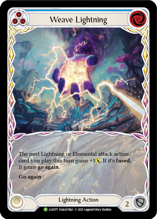 Weave Lightning (Blue) [LGS077] (Promo)  Rainbow Foil | Good Games Cannington