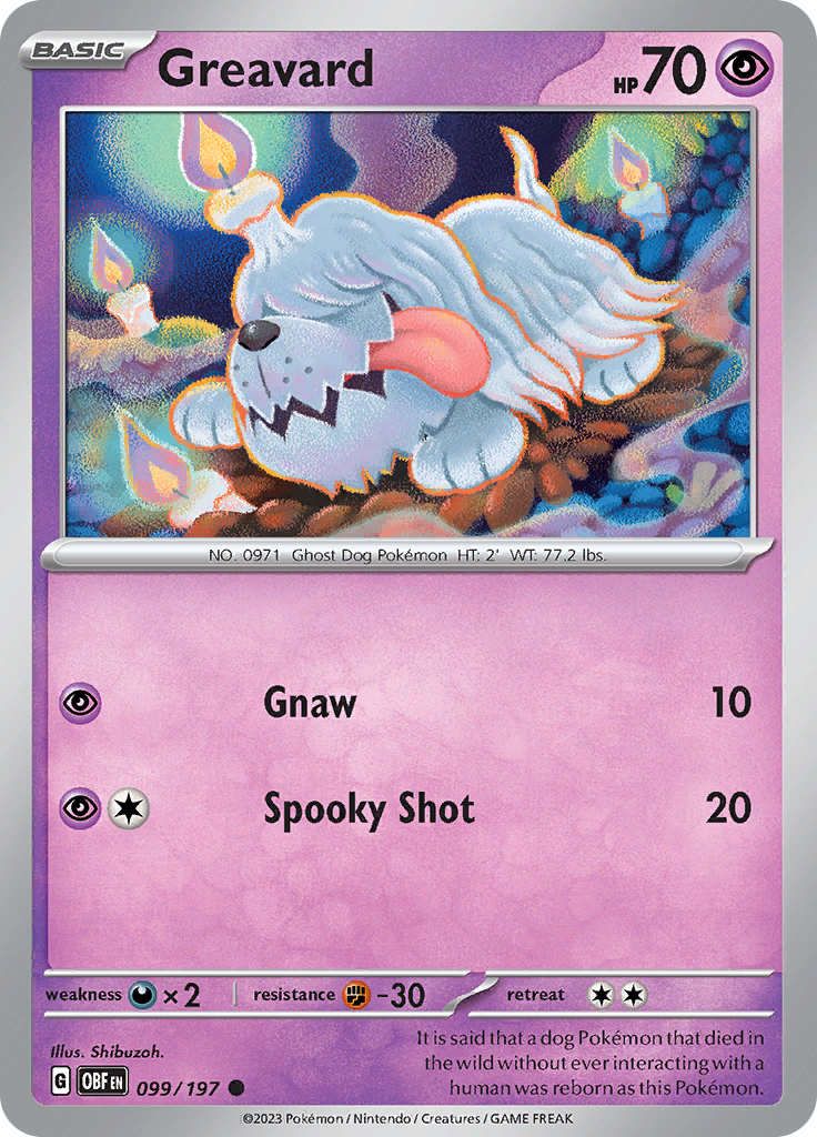 Greavard (099/197) [Scarlet & Violet: Obsidian Flames] | Good Games Cannington
