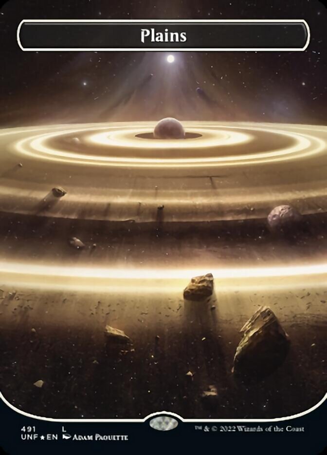 Plains (491) (Orbital Space-ic Land) (Galaxy Foil) [Unfinity] | Good Games Cannington