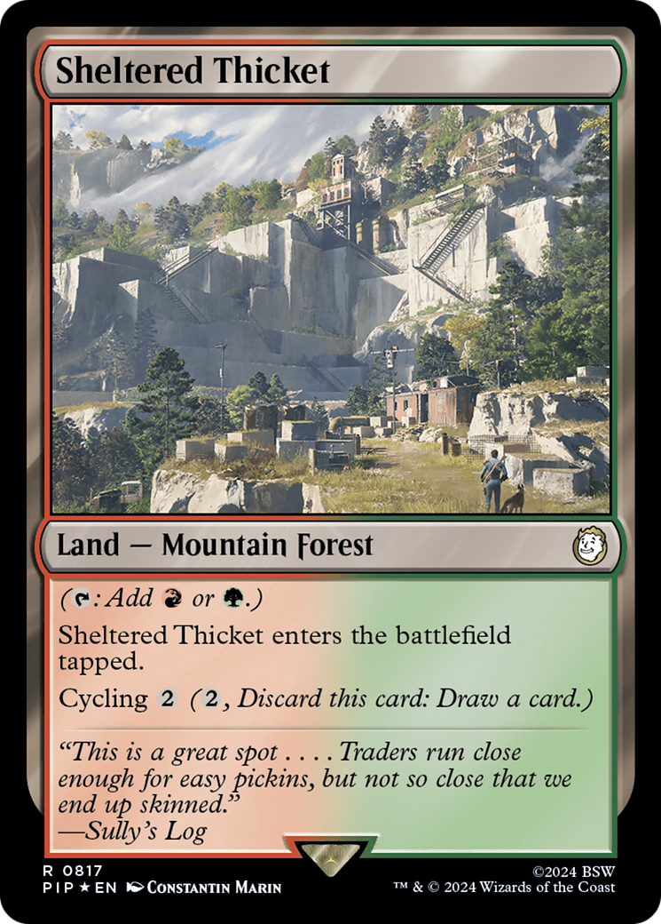 Sheltered Thicket (Surge Foil) [Fallout] | Good Games Cannington