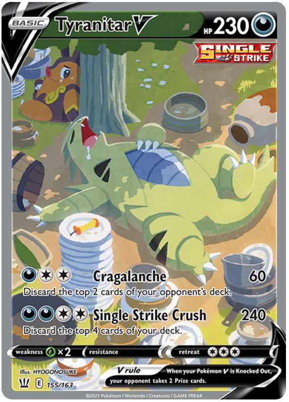 Tyranitar V (155/163) [Sword & Shield: Battle Styles] | Good Games Cannington