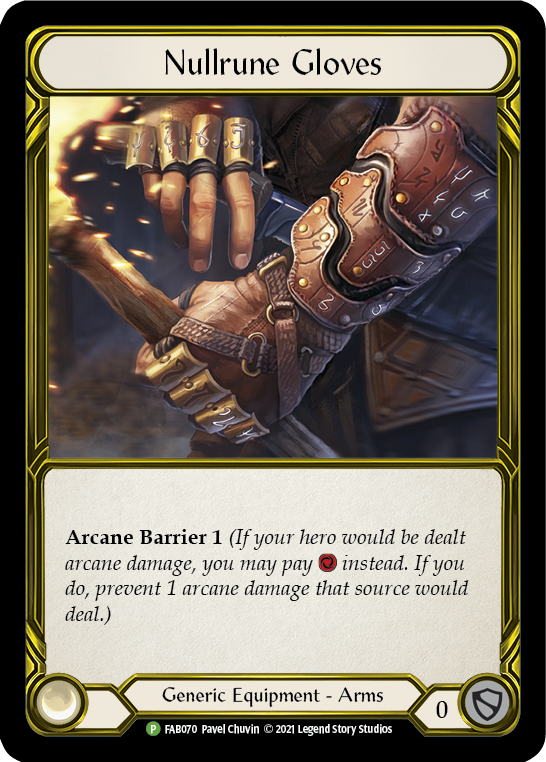 Nullrune Gloves (Golden) [FAB070] (Promo)  Cold Foil | Good Games Cannington