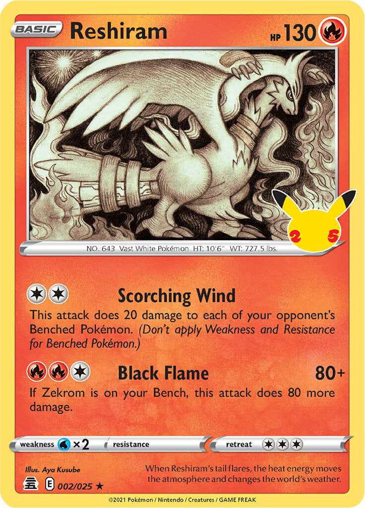 Reshiram (002/025) [Celebrations: 25th Anniversary] | Good Games Cannington
