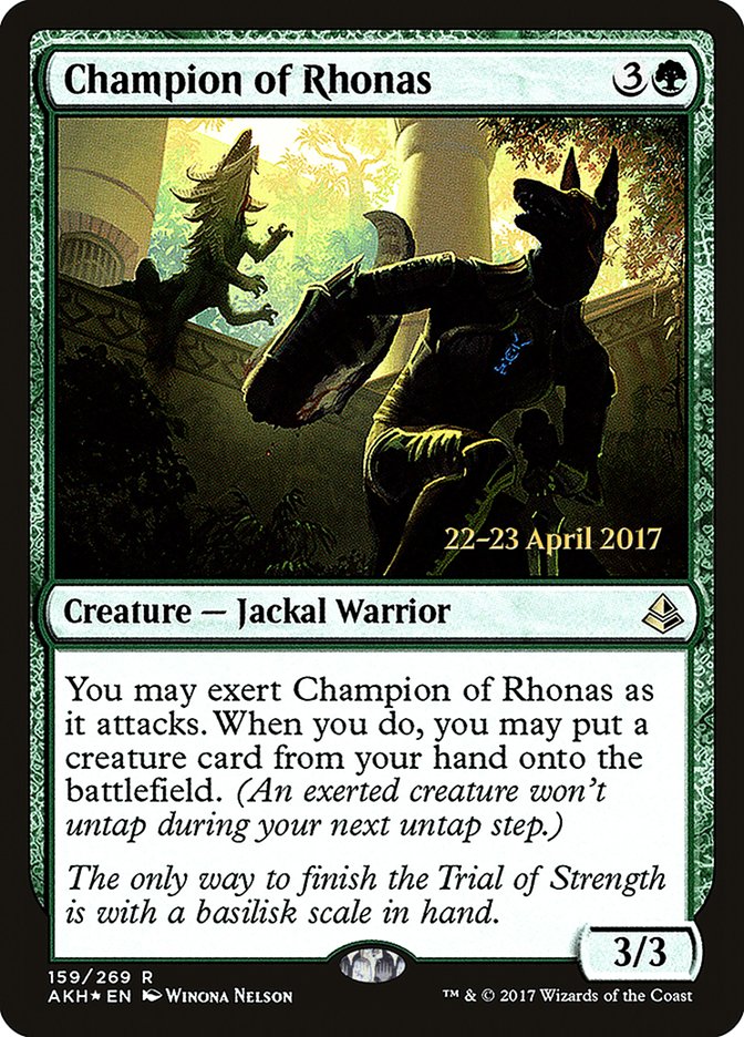 Champion of Rhonas [Amonkhet Prerelease Promos] | Good Games Cannington