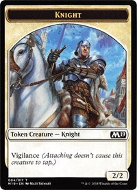 Knight // Zombie Double-Sided Token (Game Night) [Core Set 2019 Tokens] | Good Games Cannington