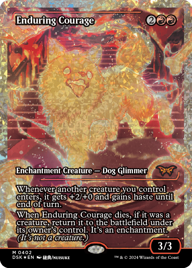 Enduring Courage (Japan Showcase Fracture Foil) [Duskmourn: House of Horror] | Good Games Cannington