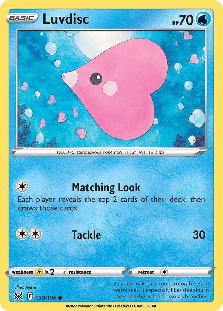 Luvdisc (038/196) [Sword & Shield: Lost Origin] | Good Games Cannington