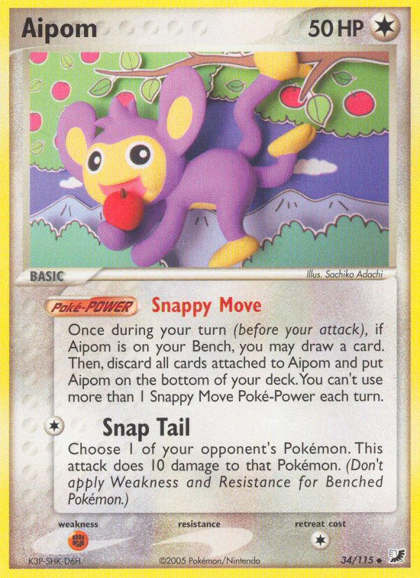 Aipom (34/115) [EX: Unseen Forces] | Good Games Cannington
