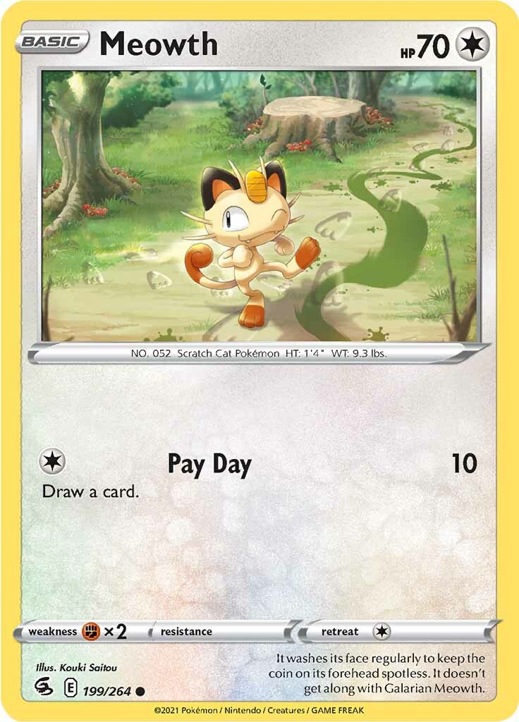 Meowth (199/264) [Sword & Shield: Fusion Strike] | Good Games Cannington