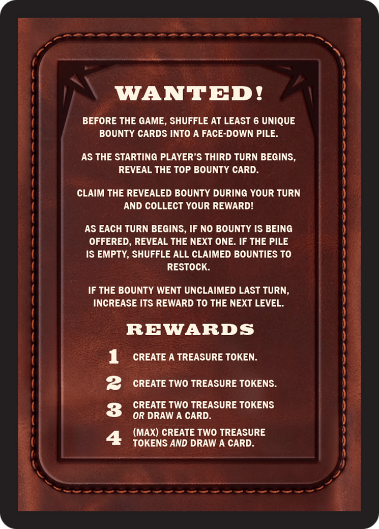 Bounty: Lord Fajjal // Bounty Rules Double-Sided Token [Outlaws of Thunder Junction Commander Tokens] | Good Games Cannington