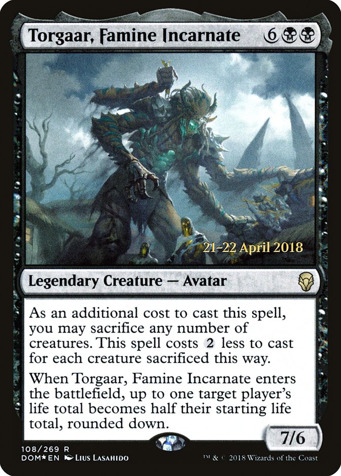 Torgaar, Famine Incarnate [Dominaria Prerelease Promos] | Good Games Cannington