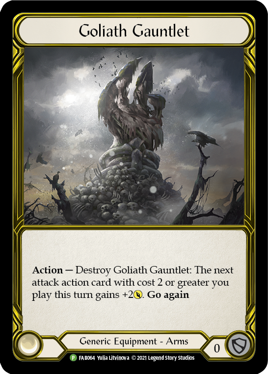 Goliath Gauntlet (Golden) [FAB064] (Promo)  Cold Foil | Good Games Cannington