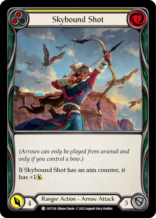 Skybound Shot (Yellow) [OUT128] (Outsiders)  Rainbow Foil | Good Games Cannington