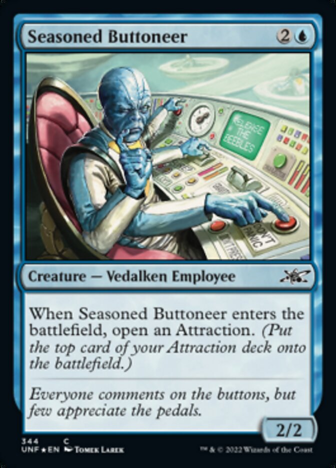 Seasoned Buttoneer (Galaxy Foil) [Unfinity] | Good Games Cannington