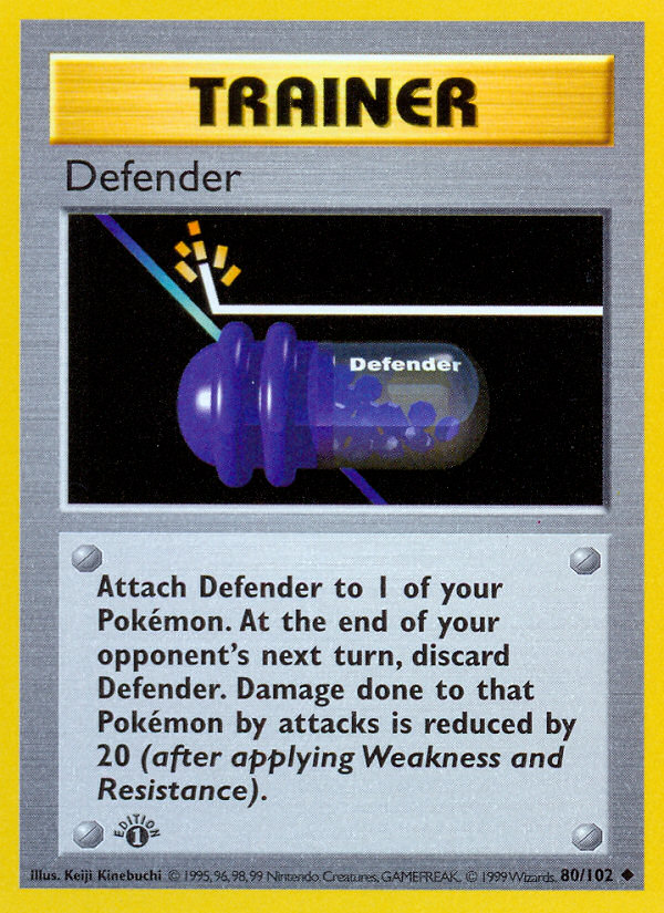 Defender (80/102) (Shadowless) [Base Set 1st Edition] | Good Games Cannington