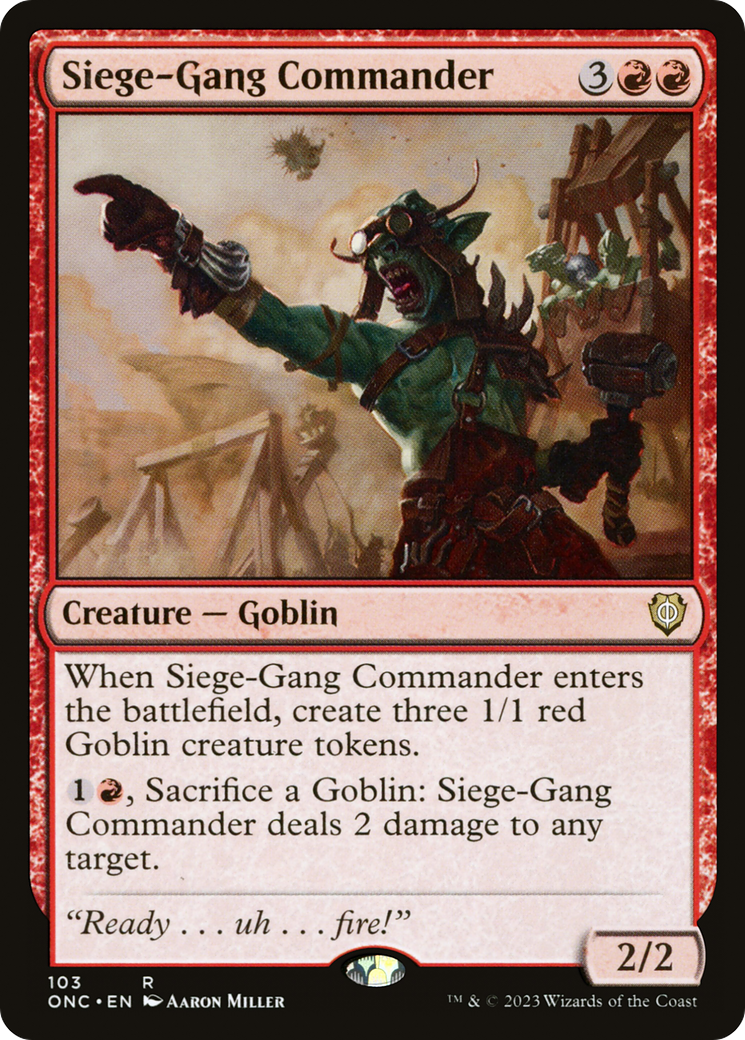 Siege-Gang Commander [Phyrexia: All Will Be One Commander] | Good Games Cannington