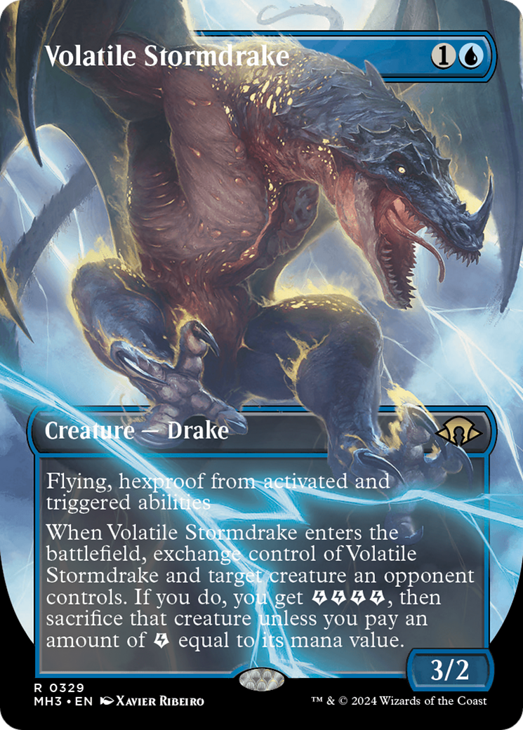 Volatile Stormdrake (Borderless) [Modern Horizons 3] | Good Games Cannington