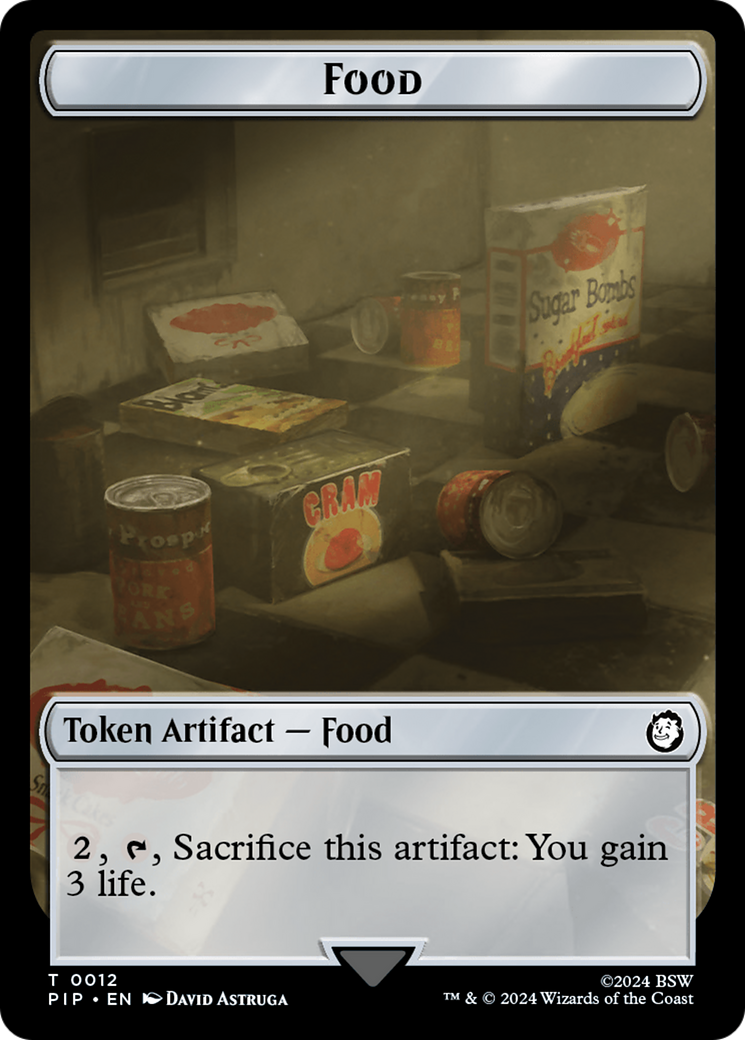Warrior // Food (0012) Double-Sided Token [Fallout Tokens] | Good Games Cannington