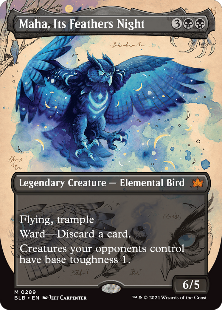 Maha, Its Feather Night (Borderless) [Bloomburrow] | Good Games Cannington