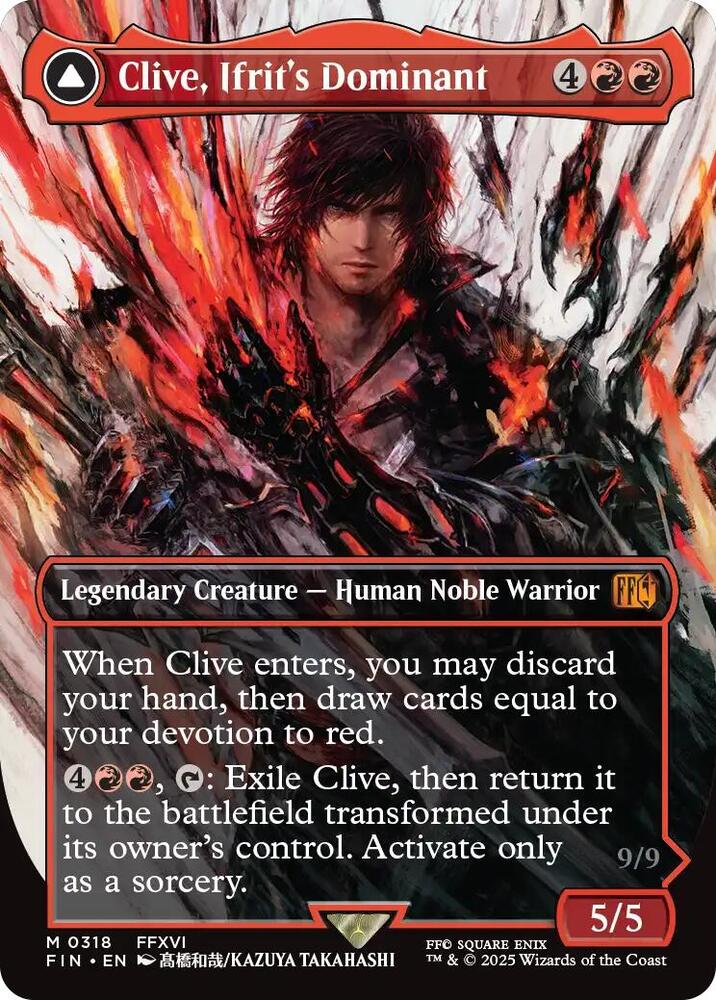 Clive, Ifrit's Dominant // Ifrit, Warden of Inferno 318/309 (FINAL FANTASY)  - Borderless  | Good Games Cannington