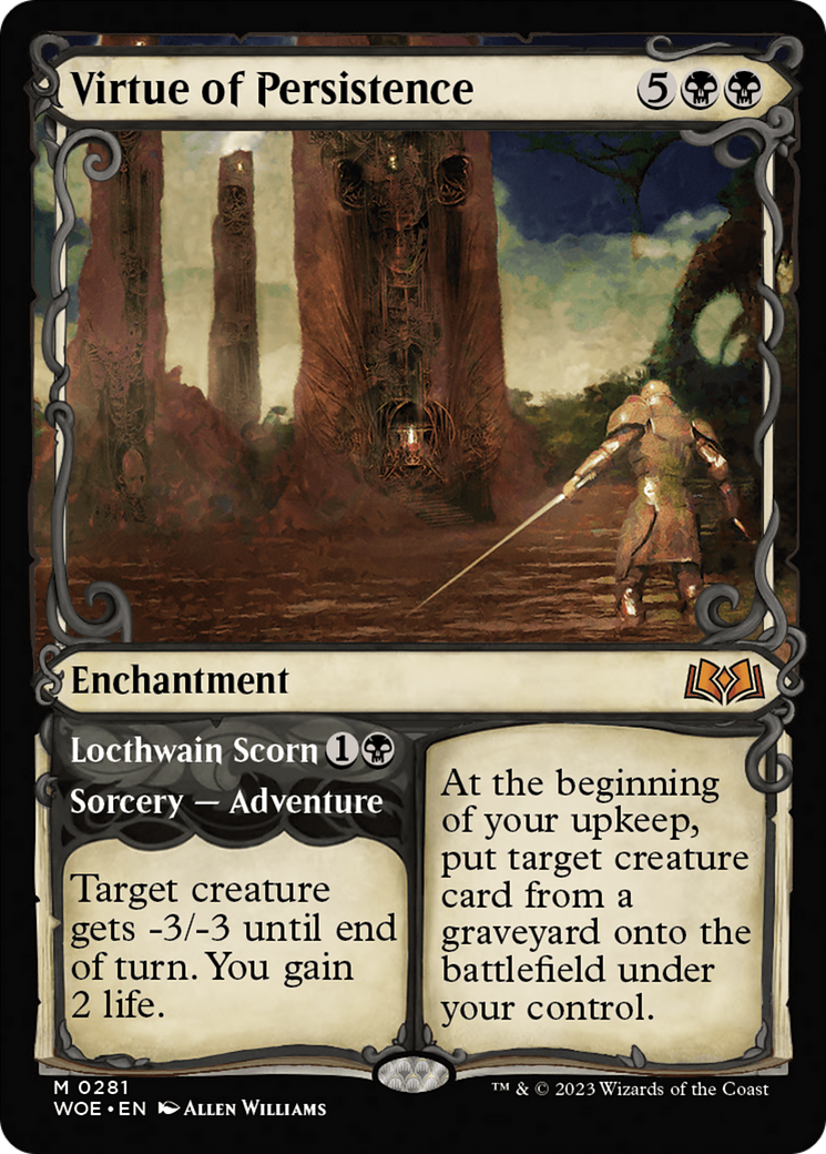 Virtue of Persistence // Locthwain Scorn (Showcase) [Wilds of Eldraine] | Good Games Cannington