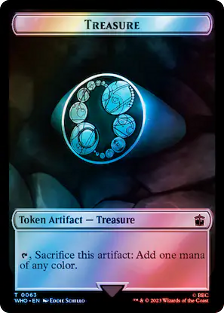 Alien Angel // Treasure (0063) Double-Sided Token (Surge Foil) [Doctor Who Tokens] | Good Games Cannington