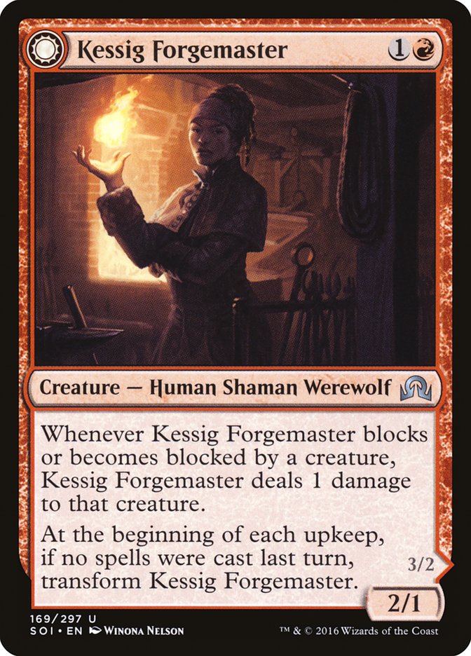 Kessig Forgemaster // Flameheart Werewolf [Shadows over Innistrad] | Good Games Cannington