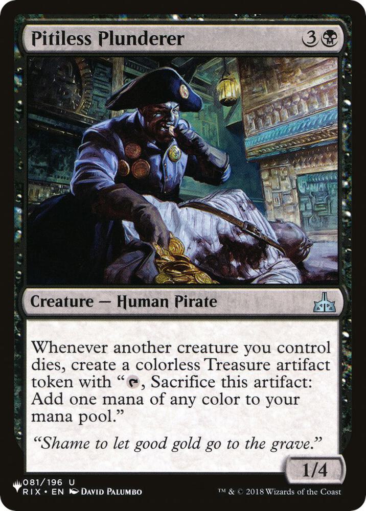 Pitiless Plunderer RIX-81/5075 (The List Reprints)  | Good Games Cannington
