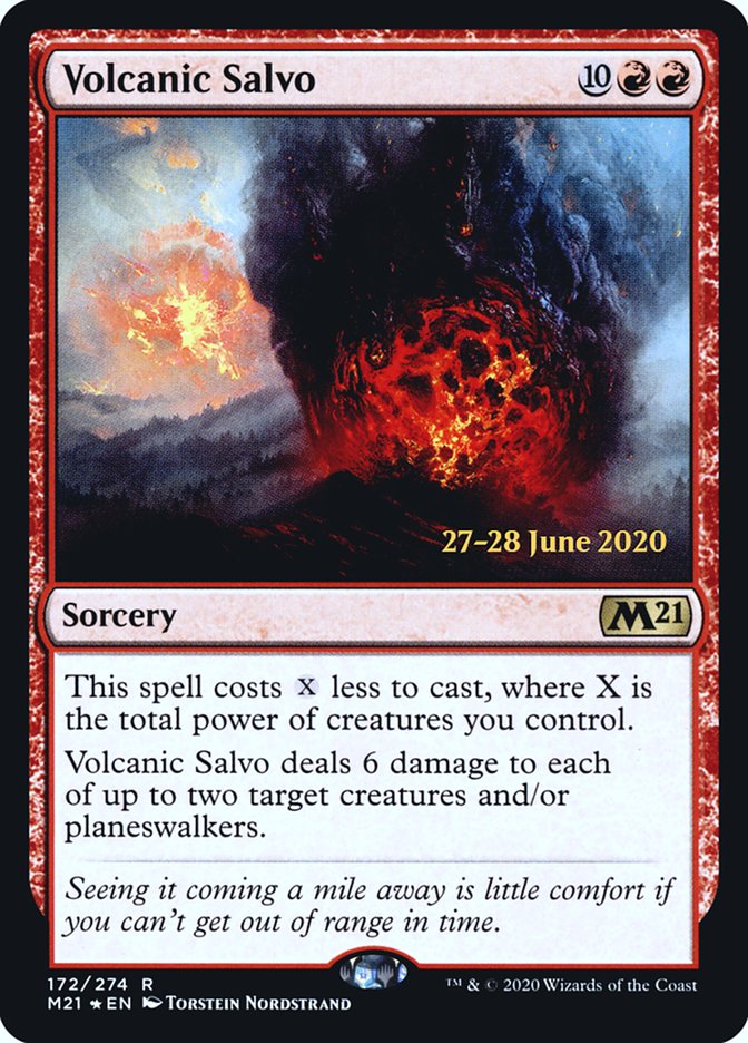 Volcanic Salvo [Core Set 2021 Prerelease Promos] | Good Games Cannington